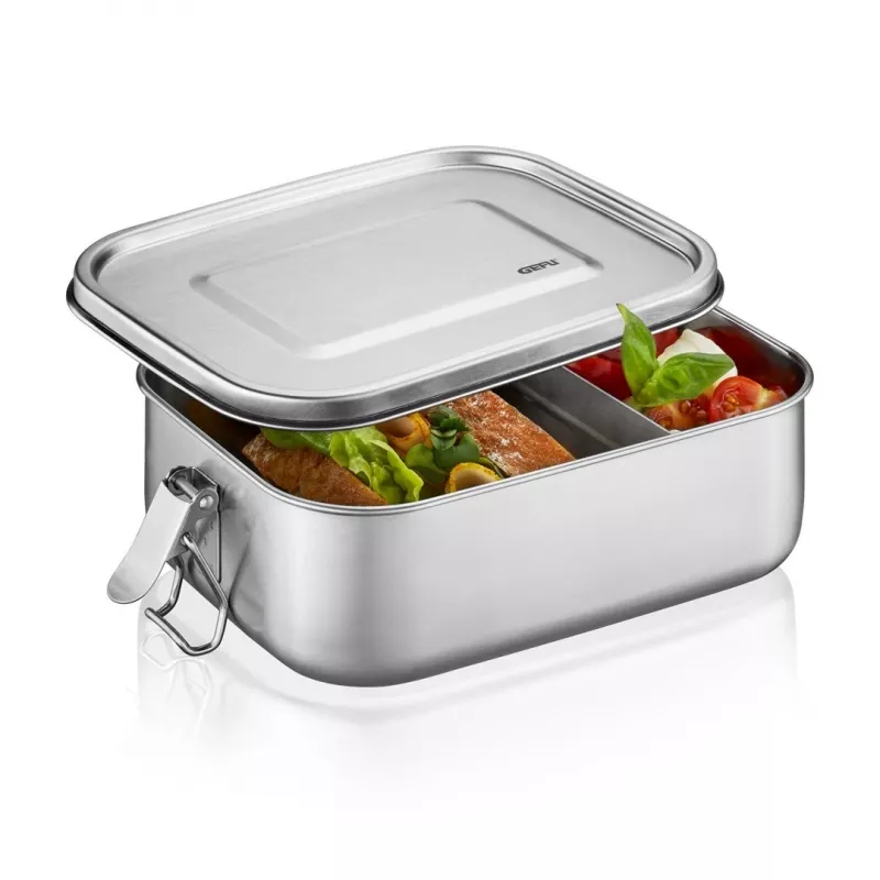 GEFU ENDURE Small lunch box 0.7L acciaio inox con guarnizione in silicone verde