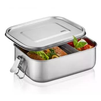 GEFU ENDURE Small lunch box 0.7L acciaio inox con guarnizione in silicone verde