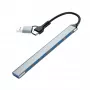 Gembird hub USB 3.2 Gen 2 a 7 porte - 6x USB-A 2.0 + 1x USB-A 3.2, argento