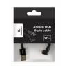GEMBIRD cavo USB-A a 8-Pin Lightning con connettore ad angolo intrecciato 0,2 m nero