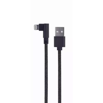 GEMBIRD cavo USB-A a 8-Pin Lightning con connettore ad angolo intrecciato 0,2 m nero