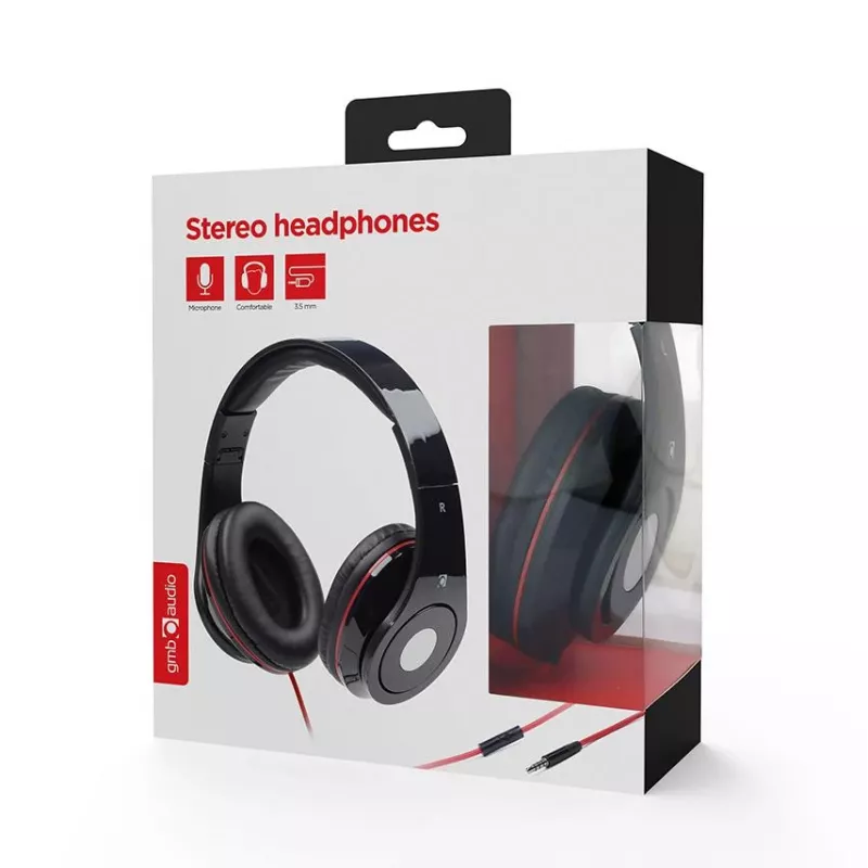 Gembird Detroit Headset over-ear con filo e microfono ad archetto, nero