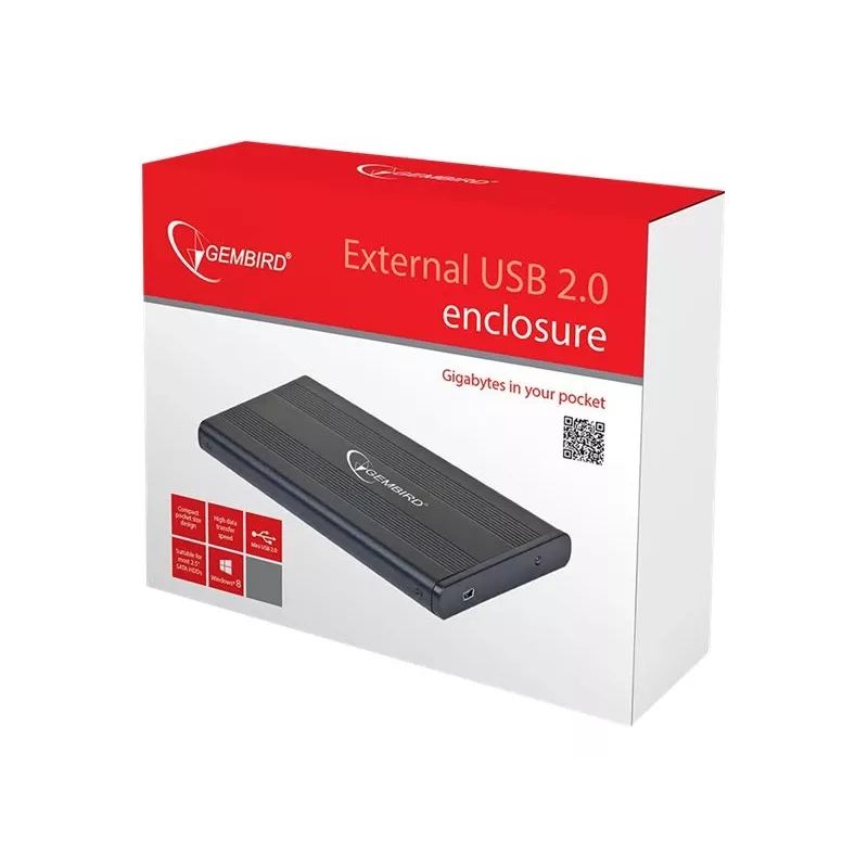 Gembird EE2-U2S-5 case esterno USB 2.0 per HDD/SSD SATA 2,5