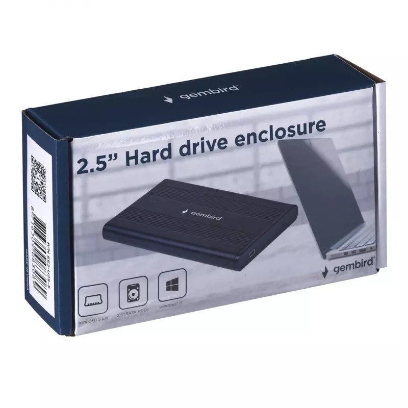 Gembird EE2-U2S-5 case esterno USB 2.0 per HDD/SSD SATA 2,5