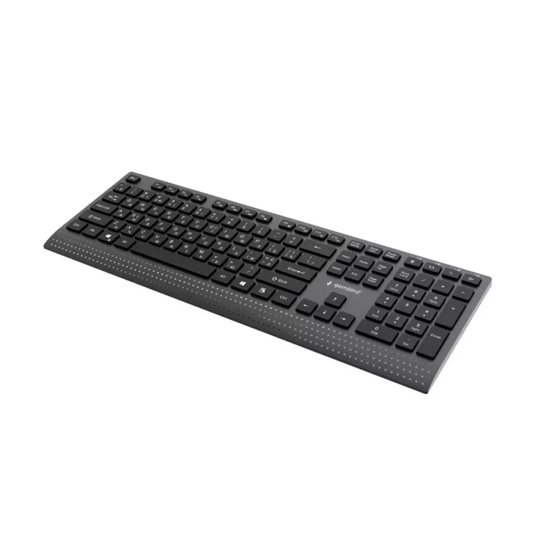 Gembird KB-MCH-06-CYRL tastiera multimediale filare sottile con adattatore Type-C, layout cirillico, nero