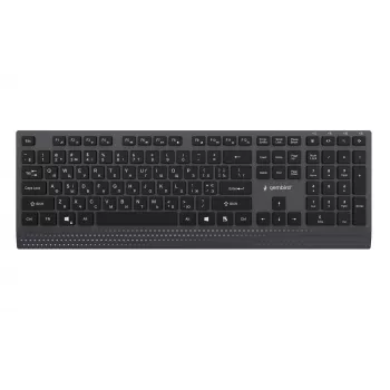 Gembird KB-MCH-06-CYRL tastiera multimediale filare sottile con adattatore Type-C, layout cirillico, nero