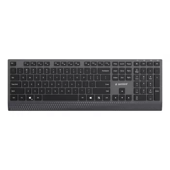 Gembird KB-MCH-06 tastiera multimediale slim con filo con adattatore Type-C, layout US, nero
