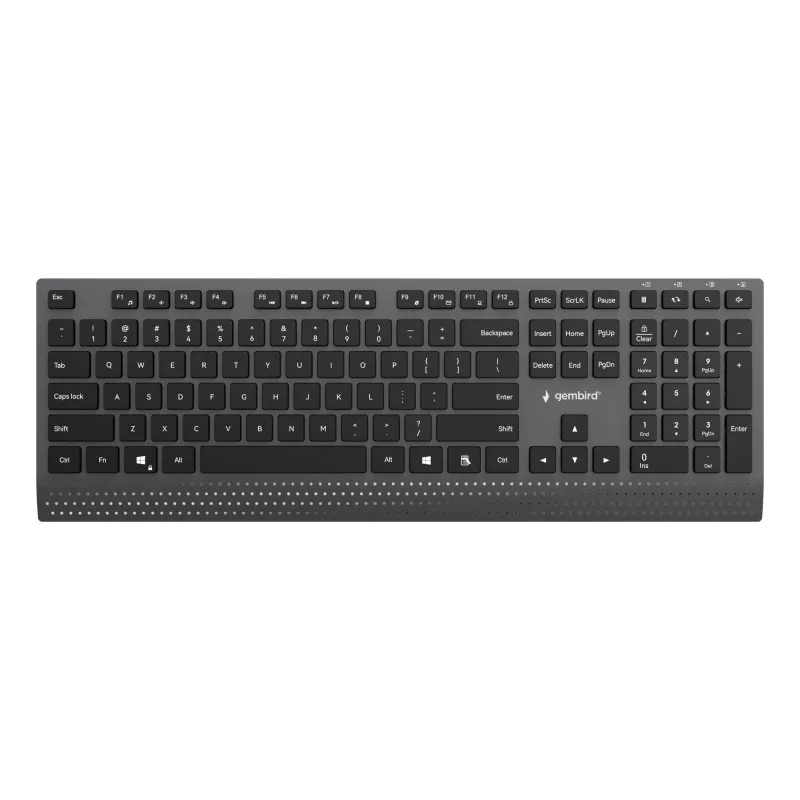 Gembird KB-MCH-06 tastiera multimediale slim con filo con adattatore Type-C, layout US, nero
