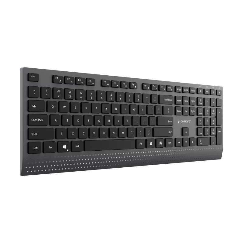 Gembird KB-MCH-06 tastiera multimediale slim con filo con adattatore Type-C, layout US, nero