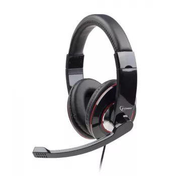 Gembird MHS-001 headset stereo con regolazione del volume, con filo, over-ear, nero