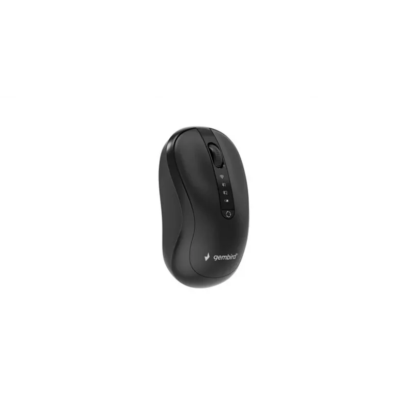 Gembird MUSW2-4B-01 Mouse wireless dual-mode (2,4 GHz + Bluetooth 5.0) con sensore ottico 1600 DPI, 4 tasti, ambidestro, nero