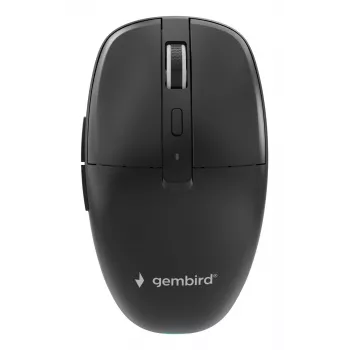 Gembird MUSW2-6B-01 mouse wireless dual-mode, 2,4 GHz + Bluetooth 5.0, 1600 DPI, 6 tasti, nero
