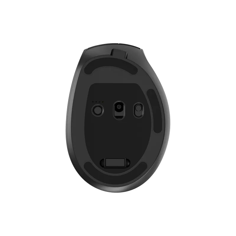 Gembird MUSW3-9B-01 mouse ergonomico wireless triple-mode (2,4 GHz + Bluetooth + USB-C), 2400 DPI, 9 tasti, nero