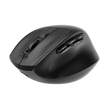 Gembird MUSW3-9B-01 mouse ergonomico wireless triple-mode (2,4 GHz + Bluetooth + USB-C), 2400 DPI, 9 tasti, nero