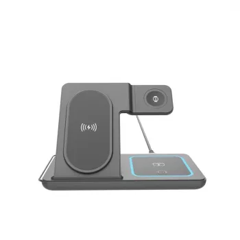 Gembird TA-WPC31A-01-BK stazione di ricarica wireless pieghevole 3 in 1, 15W, Apple Watch, nero