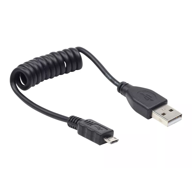 Gembird Cavo USB 2.0 USB-A a Micro-USB-B 0,6m Nero a spirale