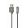 Gembird Cavo USB-A a Lightning, spirale premium in metallo, 1m, grigio metallizzato