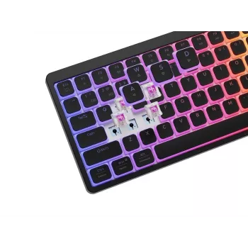 GENESIS Thor 430 TKL tastiera meccanica da gaming wireless, switch Outemu Red, illuminazione RGB, tripla modalità (USB-C/2.4GHz/Bluetooth), QWERTY inglese US, nero