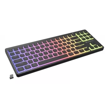 GENESIS Thor 430 TKL tastiera meccanica da gaming wireless, switch Outemu Red, illuminazione RGB, tripla modalità (USB-C/2.4GHz/Bluetooth), QWERTY inglese US, nero