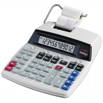 GENIE D69 PLUS Calcolatrice da tavolo con nastro, LCD 12 cifre, stampa a 2 colori, AC/batteria