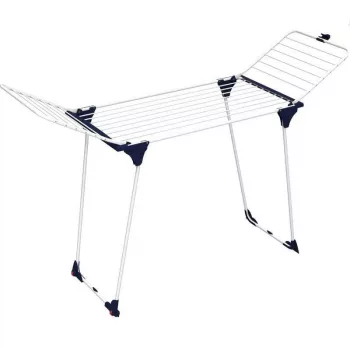 Genio 157185 Stendibiancheria pieghevole 27m a 3 piani con ruote, bianco/blu