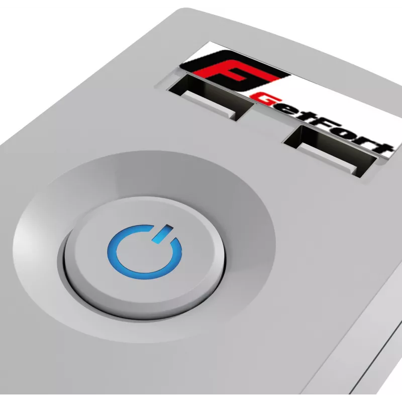 GETFORT ciabatta con protezione da sovratensione 5 vie con 2 porte di ricarica USB, cavo 5m, grigio
