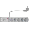 GETFORT ciabatta con protezione da sovratensione 5 vie con 2 porte di ricarica USB, cavo 5m, grigio