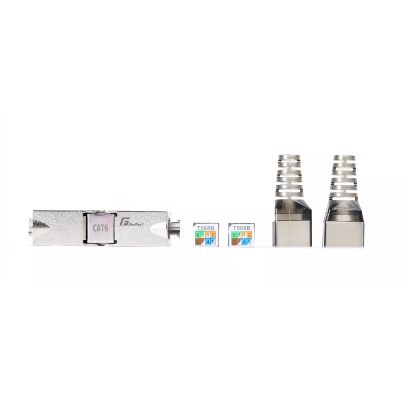 GETFORT 58459 Cat.6 UTP Keystone Jack RJ45 senza attrezzi, Bianco