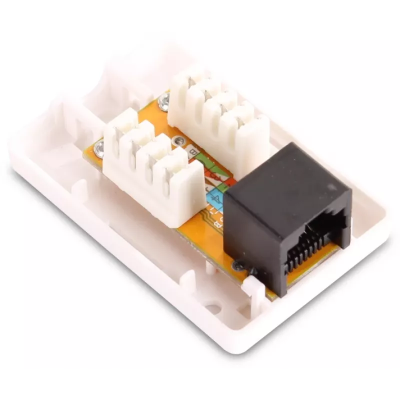 GETFORT GF-1G6UTP Presa di rete RJ45 Cat.6 UTP da superficie, Bianco