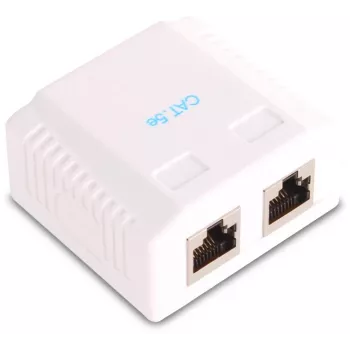 GETFORT GF-2G5EFTP presa RJ45 da parete schermata, 2 porte, Cat.5e, bianco