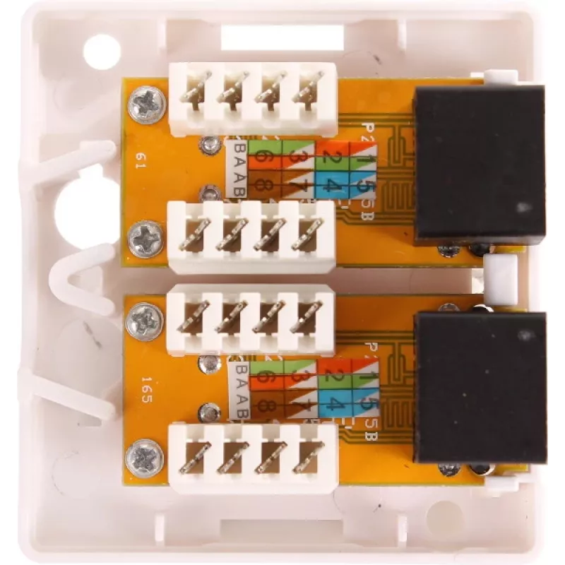 GETFORT GF-2G6UTP Presa di rete RJ45 Cat.6 UTP a 2 porte da superficie, Bianco