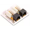 GETFORT GF-2G6UTP Presa di rete RJ45 Cat.6 UTP a 2 porte da superficie, Bianco