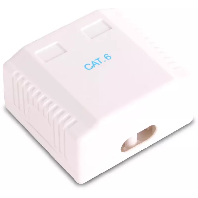 GETFORT GF-2G6UTP Presa di rete RJ45 Cat.6 UTP a 2 porte da superficie, Bianco