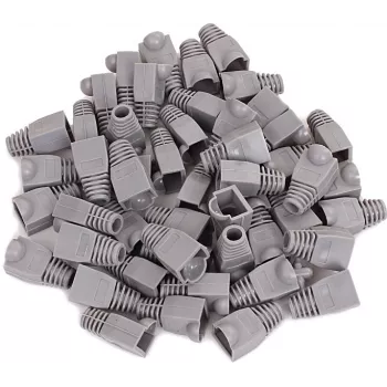 GETFORT GF-OS-RJ45-50 Cappucci grigi di protezione per connettori RJ45, confezione da 50, scarico di trazione per cavi Ethernet
