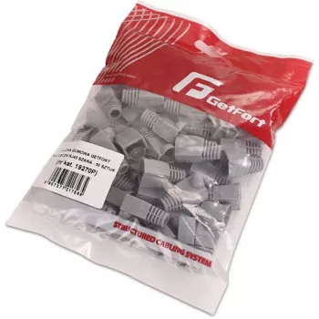 GETFORT GF-OS-RJ45-50 Cappucci grigi di protezione per connettori RJ45, confezione da 50, scarico di trazione per cavi Ethernet
