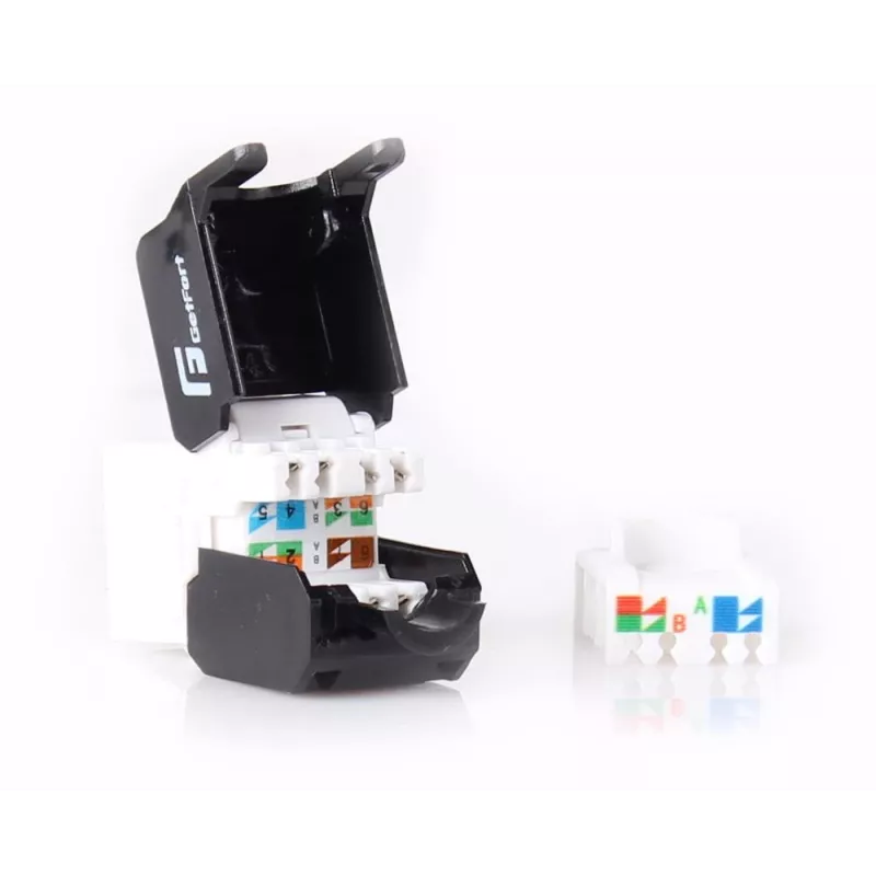 GETFORT KGF-6AUTP-NT modulo jack Keystone Cat.6A UTP tool-less, RJ45 femmina, bianco