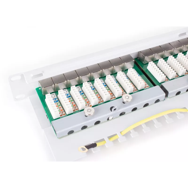 GETFORT PGF-6FTP24-B6-G patch panel FTP CAT.6 24 porte grigio 1U montaggio rack