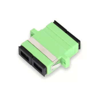 GETFORT adattatore in fibra ottica SC/APC duplex, monomodale, verde, montaggio a pannello con flangia