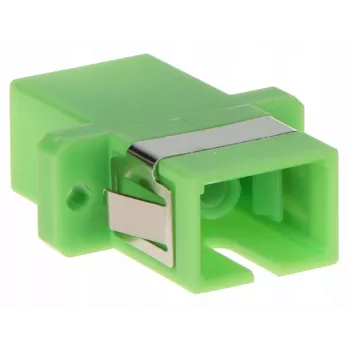GETFORT SC/APC Adattatore in fibra ottica simplex, monomodale, verde, montaggio a flangia