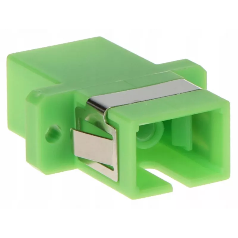 GETFORT SC/APC Adattatore in fibra ottica simplex, monomodale, verde, montaggio a flangia