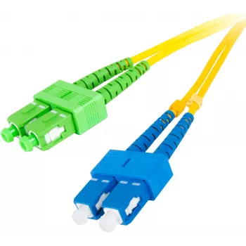 GETFORT Cavo patch in fibra ottica monomodale duplex SC/UPC su SC/APC 2m giallo