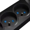 GETFORT ciabatta con protezione da sovratensione 5P-1.5M-B-USB, 5 prese, 2 USB, 1,5 m, nero