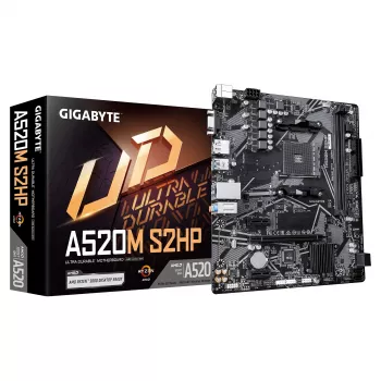 GIGABYTE A520M S2HP scheda madre AM4 Micro-ATX, DDR4, HDMI, D-Sub, DisplayPort, M.2, Gigabit LAN