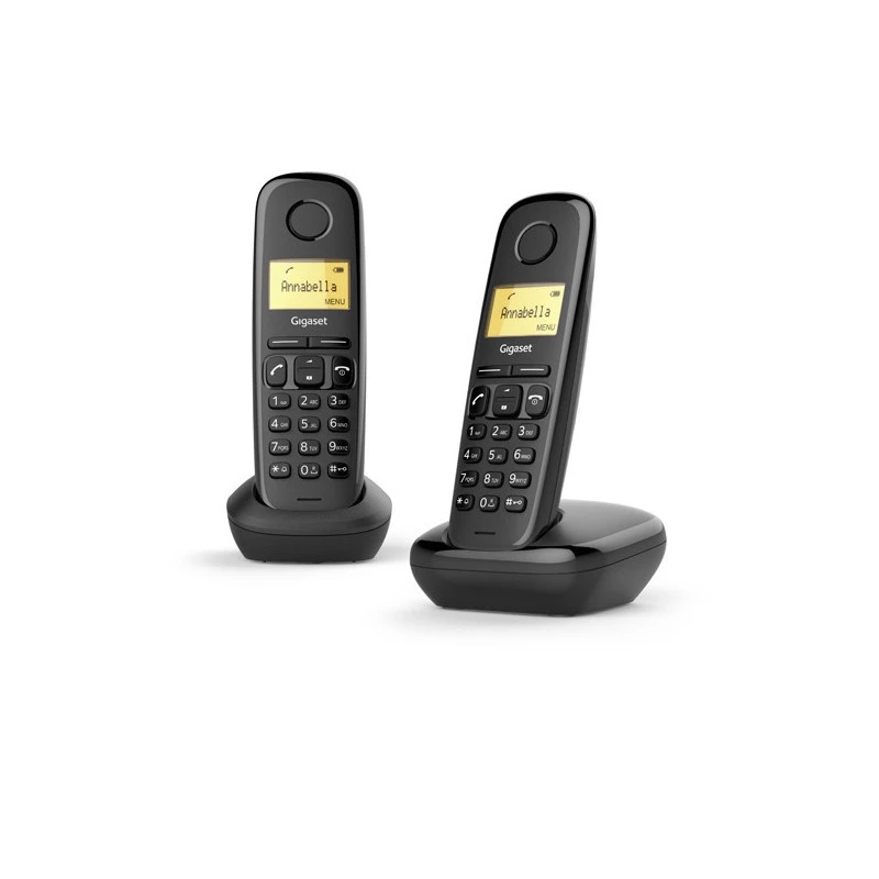 Gigaset A170 Duo nero telefono cordless DECT con segreteria telefonica, 2 portatili, ECO DECT