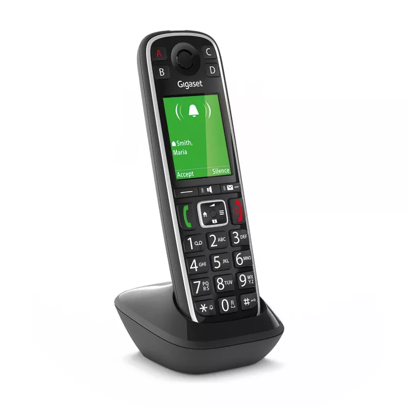 Gigaset E720HX Portatile aggiuntivo DECT cordless con identificazione del chiamante, Nero