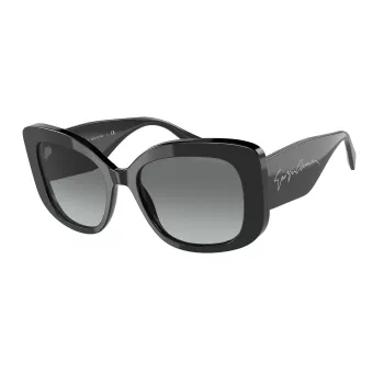 GIORGIO ARMANI occhiali da sole AR8150-500111 uomo montatura in acetato nera lenti in policarbonato grigie 53/18/140 mm