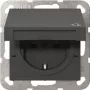Gira 441428 Presa SCHUKO con coperchio a ribalta e Safety Plus, System 55, antracite