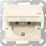Gira 445401 Presa SCHUKO con coperchio a ribalta, System 55, bianco crema lucido