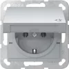 GIRA 445426 presa SCHUKO System 55 da incasso alluminio con coperchio a ribalta, 16 A, 250 V, IP44
