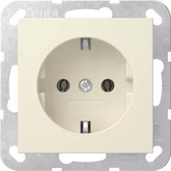Gira 446601 Presa SCHUKO da incasso senza griffe System 55 bianco crema lucido